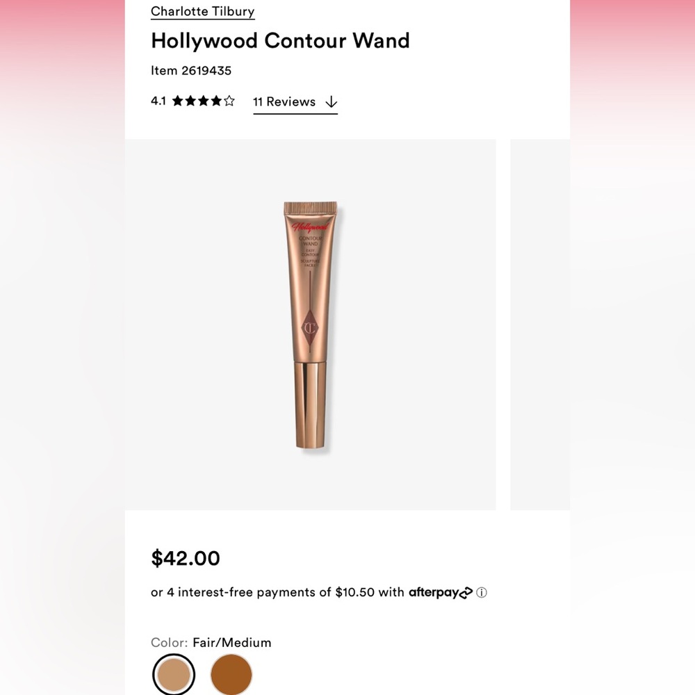 New unopened Charlotte Tilbury Hollywood Contour Wand in shade Fair/Medium